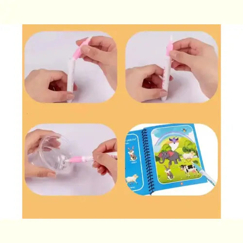 Brinquedo Livro Mágico Montessori Desenho de Água Dinossauro