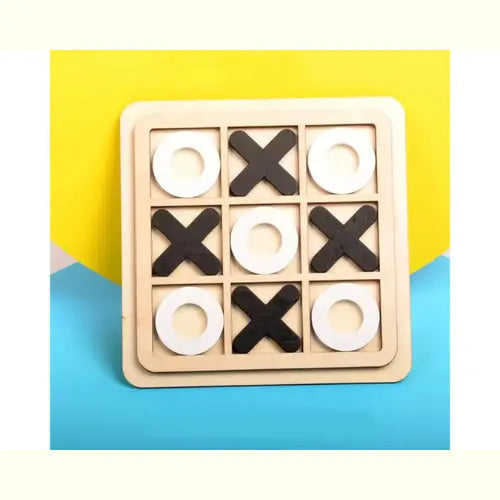 Brinquedo Educativo Montessori Jogo da Velha Madeira Branco