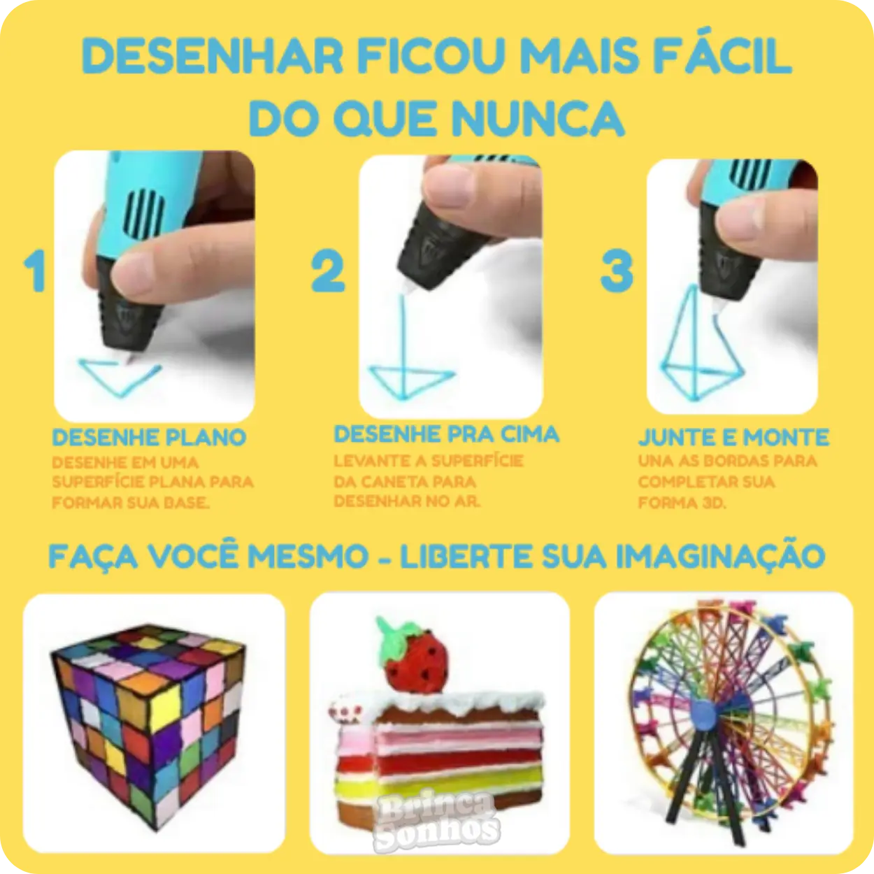 Caneta 3D Infantil para Desenho