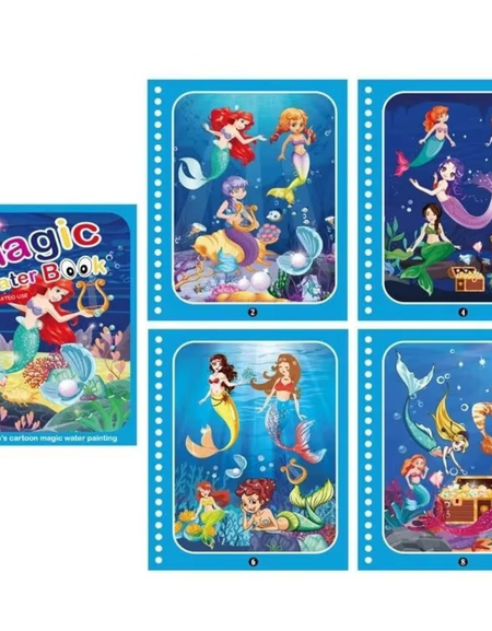 Brinquedo Livro Mágico Montessori Desenho de Água Sereia