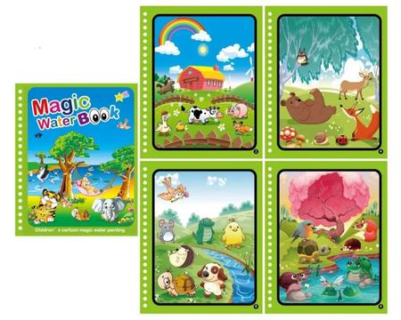Brinquedo Livro Mágico Montessori Desenho de Água Fazenda