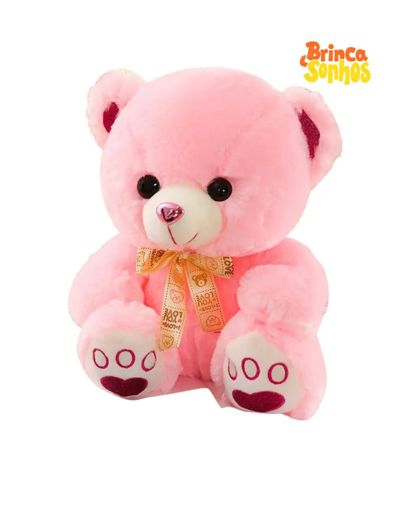 Urso de pelúcia médio rosa