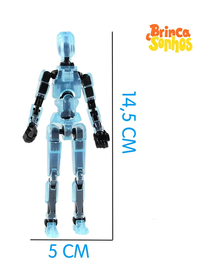 Boneco Articulado Luminoso Azul Transparente 02