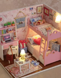 Casinha de Brinquedo Madeira Quarto Beliche
