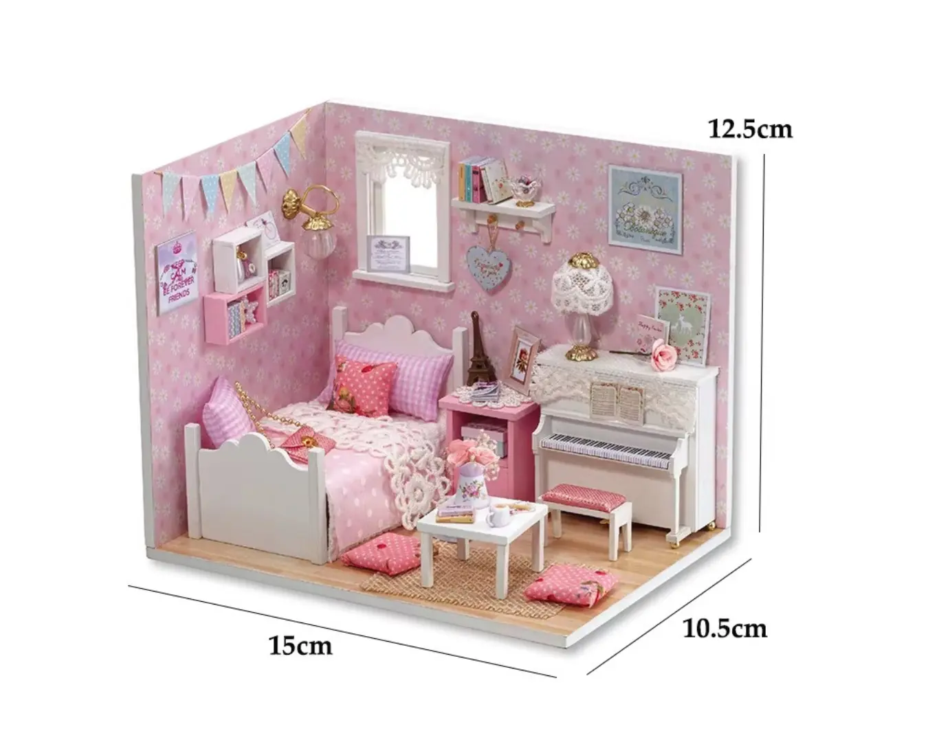 Casinha de Brinquedo Madeira Quarto Piano