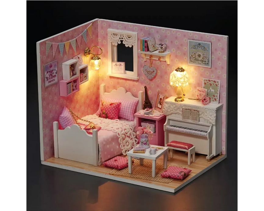 Casinha de Brinquedo Madeira Quarto Piano