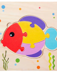 Brinquedo Educativo Quebra-Cabeça Madeira Peixe
