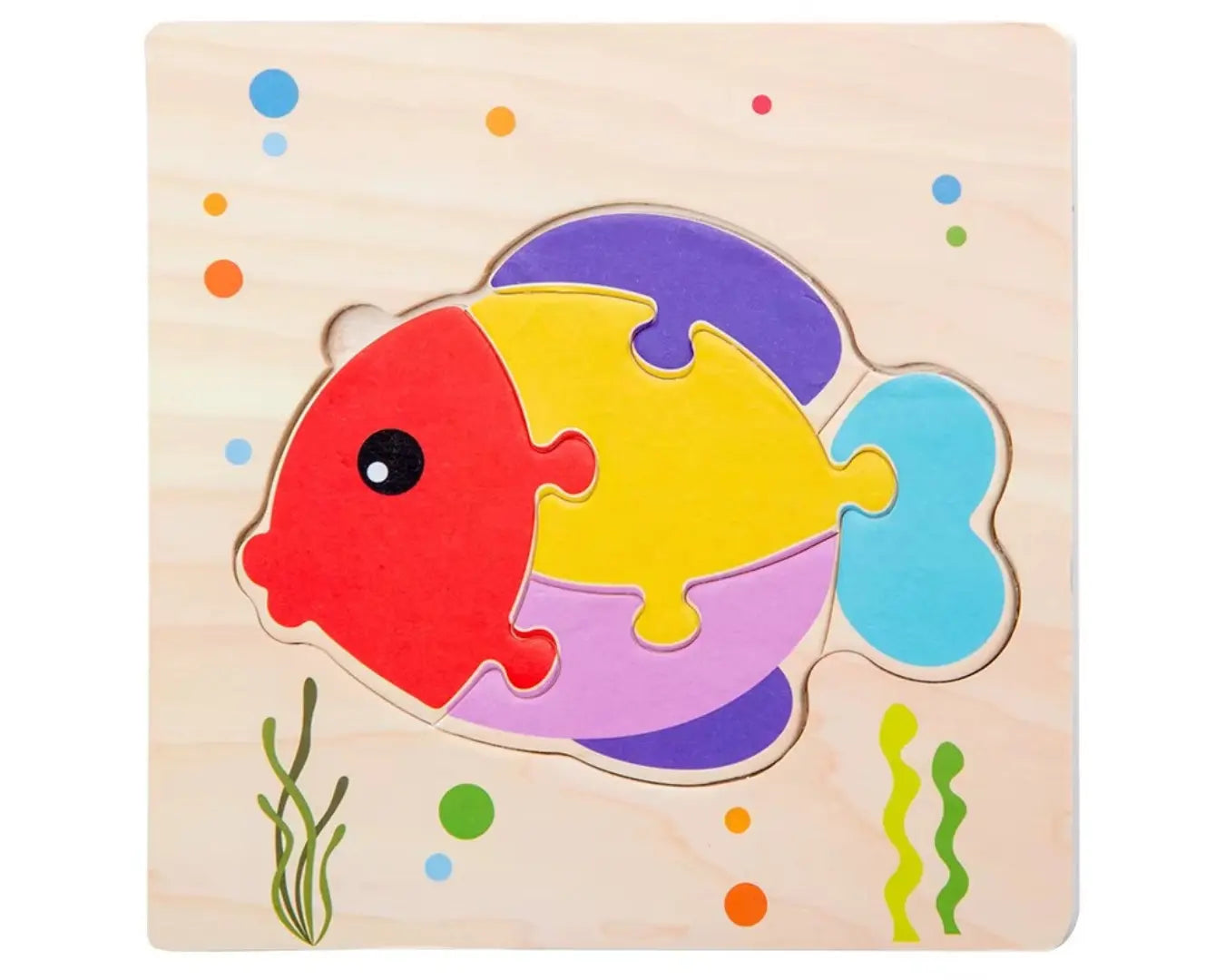 Brinquedo Educativo Quebra-Cabeça Madeira Peixe