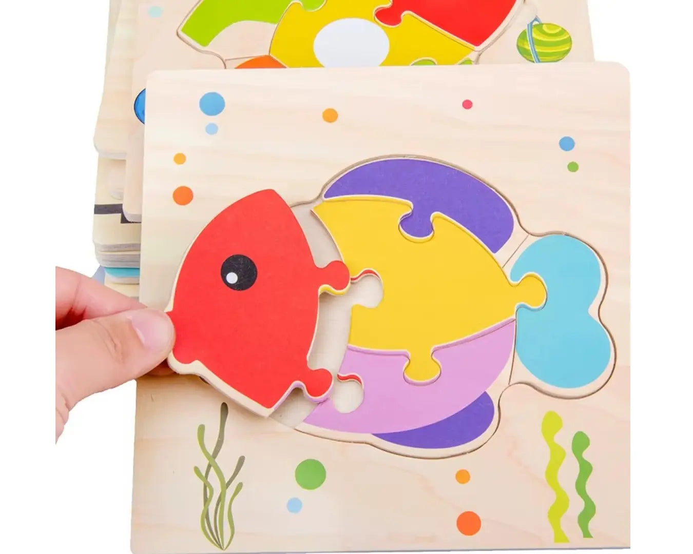 Brinquedo Educativo Quebra-Cabeça Madeira Peixe