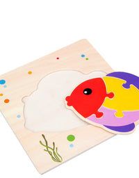 Brinquedo Educativo Quebra-Cabeça Madeira Peixe
