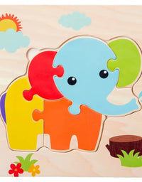 Brinquedo Educativo Quebra-Cabeça Madeira Elefante
