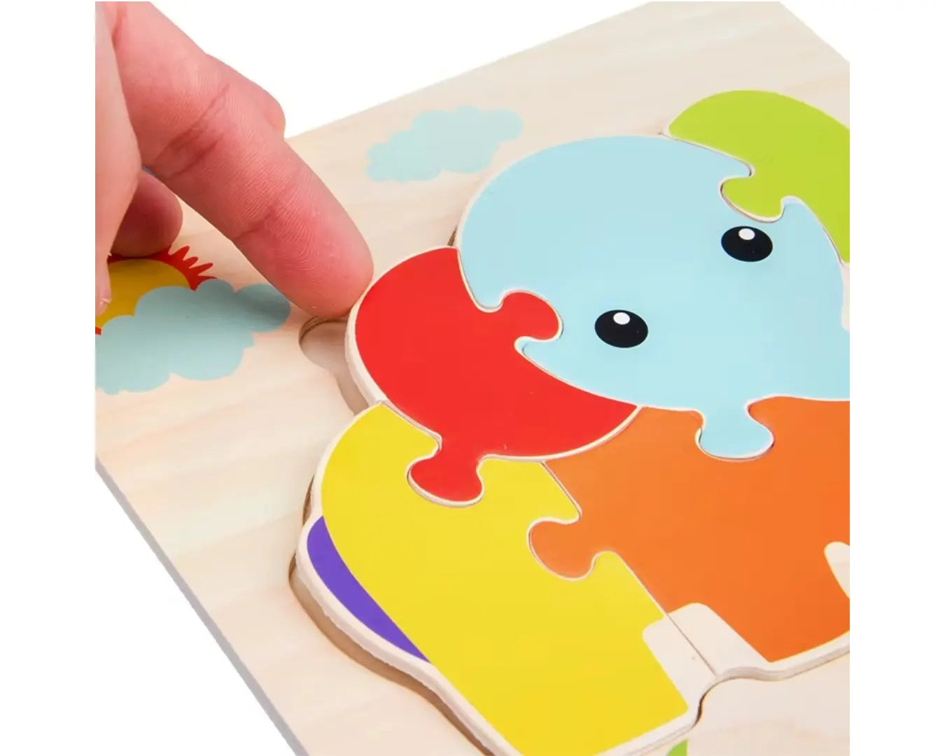 Brinquedo Educativo Quebra-Cabeça Madeira Elefante