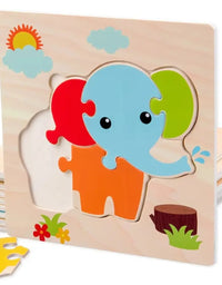 Brinquedo Educativo Quebra-Cabeça Madeira Elefante

