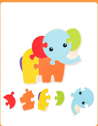 Brinquedo Educativo Quebra-Cabeça Madeira Elefante
