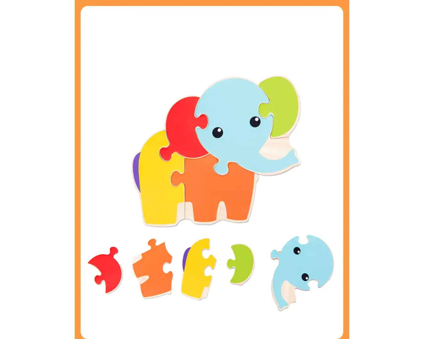 Brinquedo Educativo Quebra-Cabeça Madeira Elefante