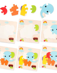 Brinquedo Educativo Quebra-Cabeça Madeira Elefante
