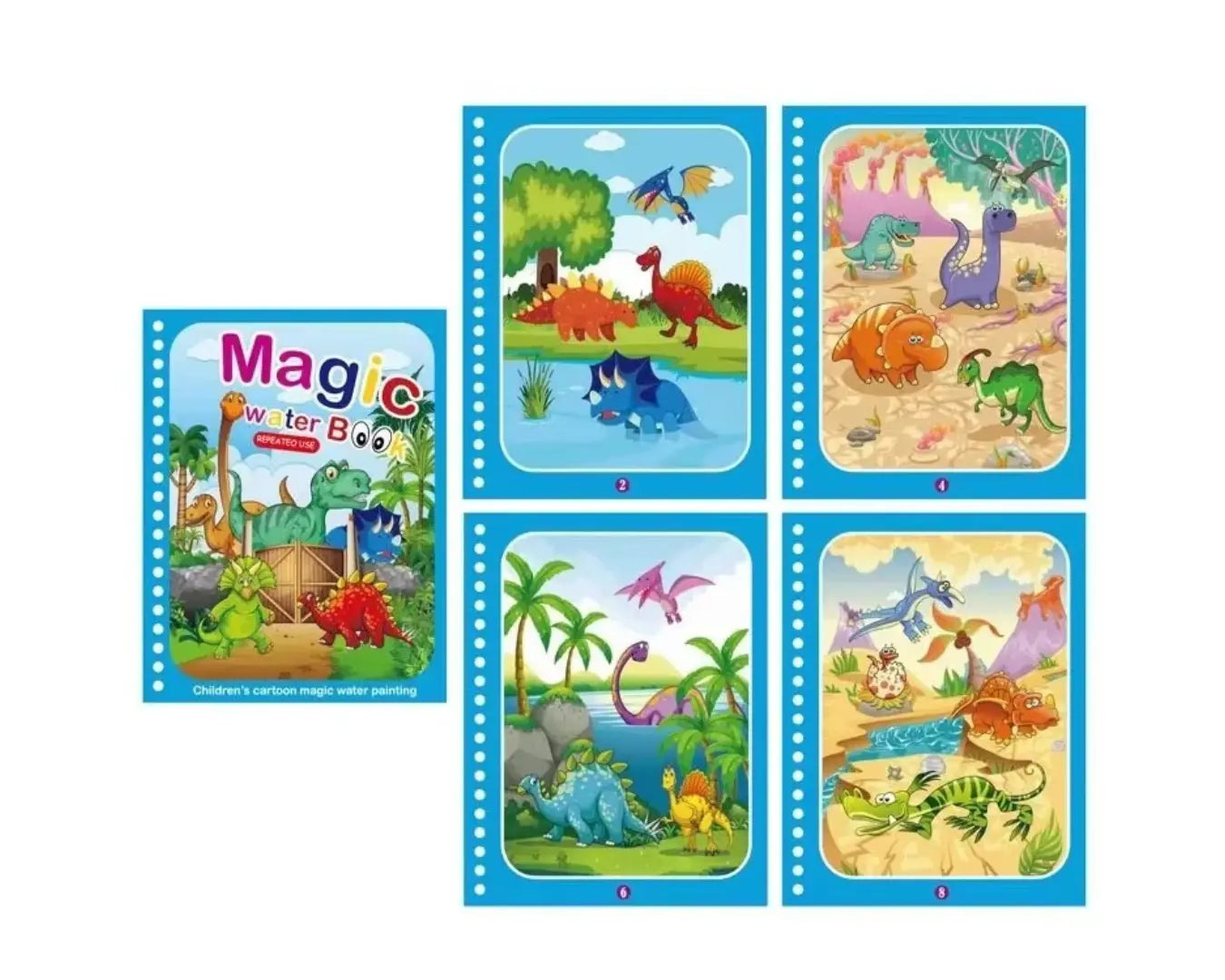 Brinquedo Livro Mágico Montessori Desenho de Água Dinossauro