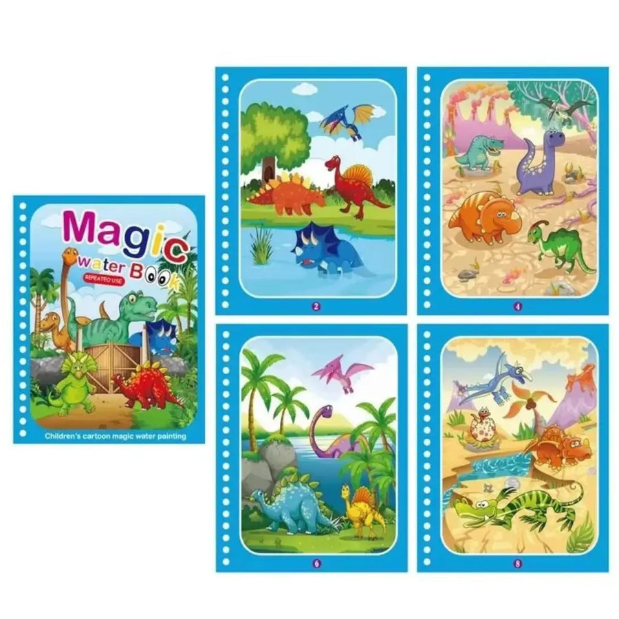 Brinquedo Livro Mágico Montessori Desenho de Água Dinossauro