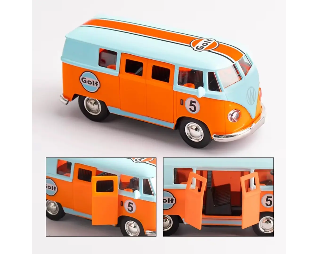 Carrinho de Brinquedo Metal Kombi Laranja