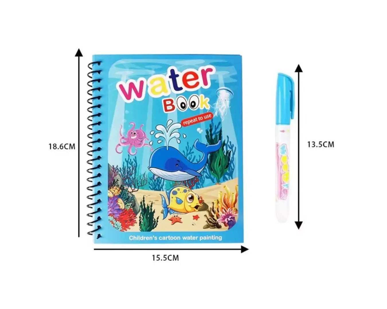 Brinquedo Livro Mágico Montessori Desenho de Água Oceano