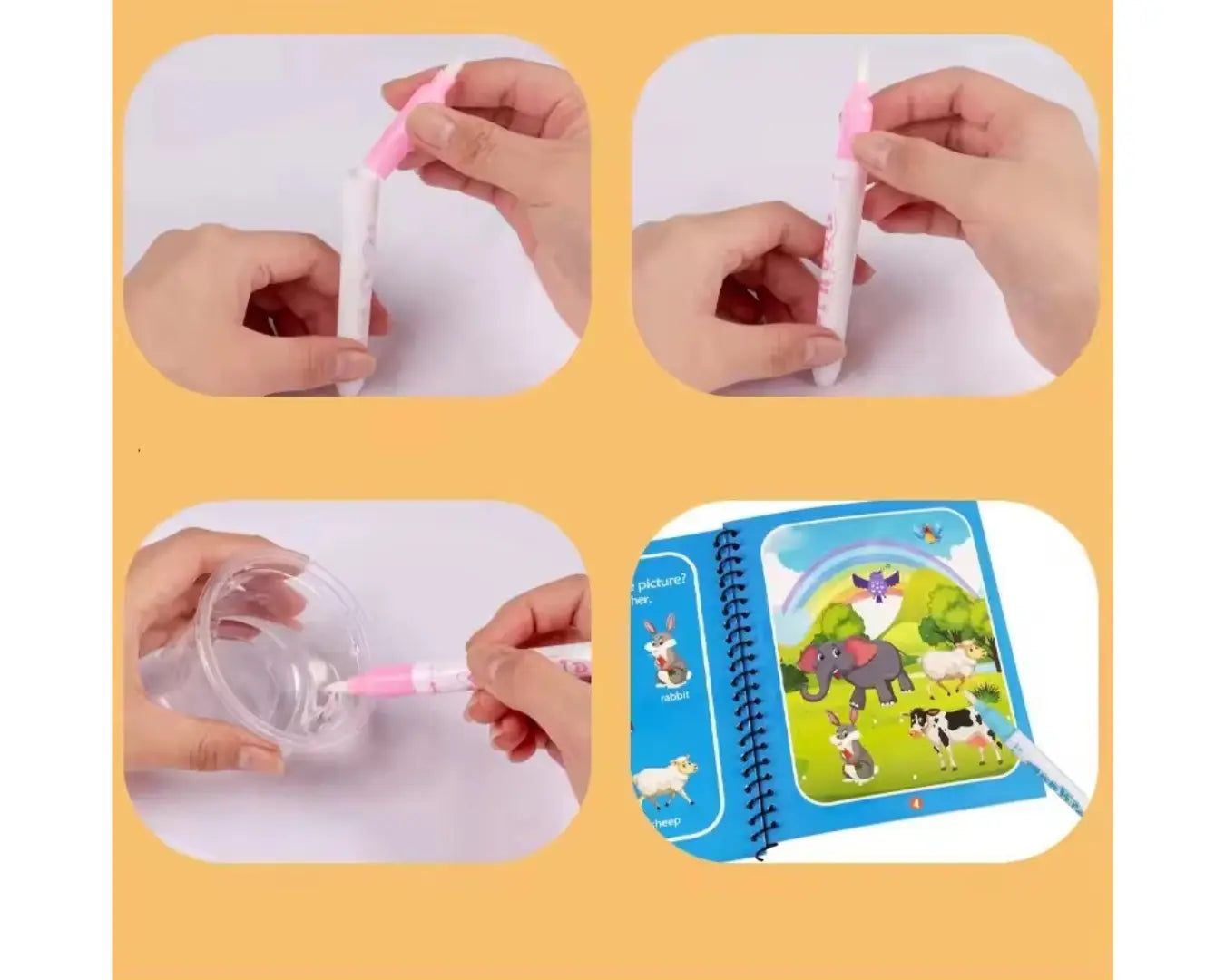 Brinquedo Livro Mágico Montessori Desenho de Água Sereia