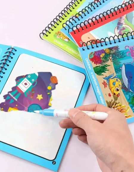 Brinquedo Livro Mágico Montessori Desenho de Água Sereia