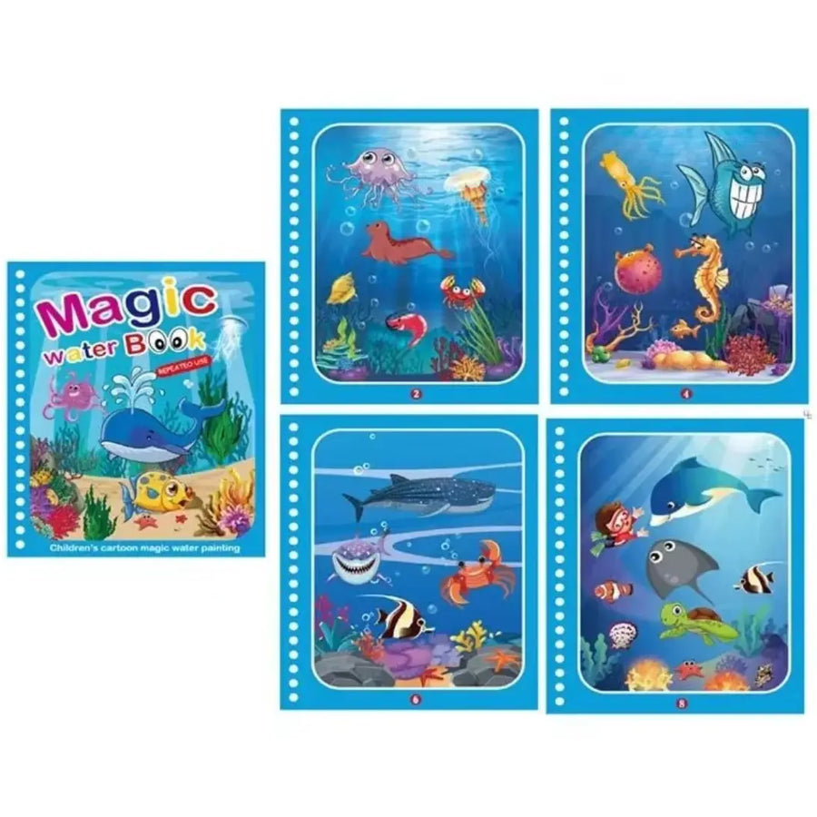 Brinquedo Livro Mágico Montessori Desenho de Água Oceano
