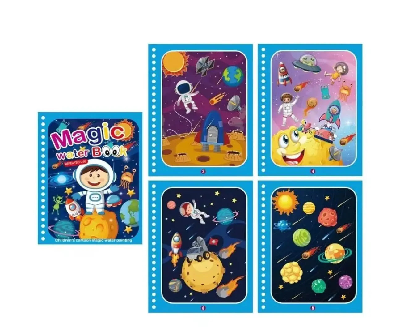 Brinquedo Livro Mágico Montessori Desenho de Água Espaço