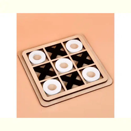 Brinquedo Educativo Montessori Jogo da Velha Madeira Branco