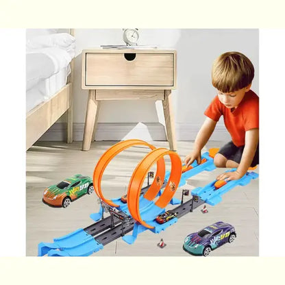 Carrinho de Briquedo Dublê Pista Dupla Catapulta