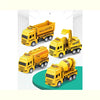 Kit Caminhão de Brinquedo Fricção Construção Amarelo