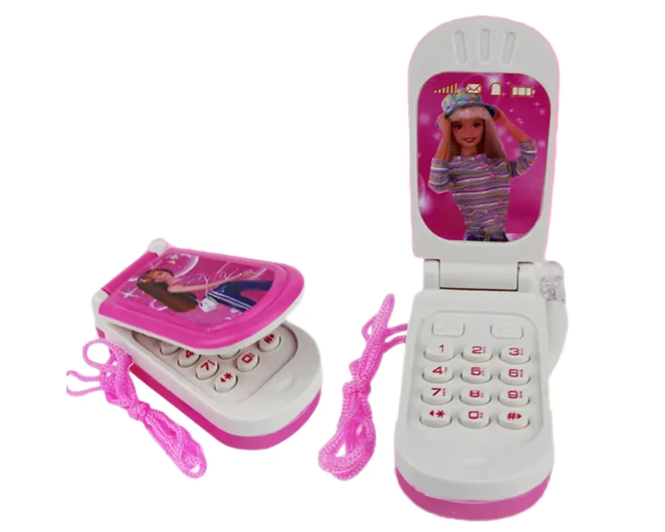 Telefone Celular de Brinquedo Tipo Barbie Rosa