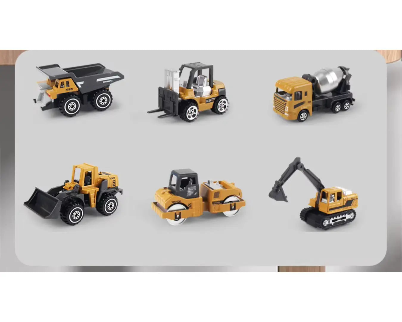 Kit Caminhão e Trator de Brinquedo Construção Amarelo