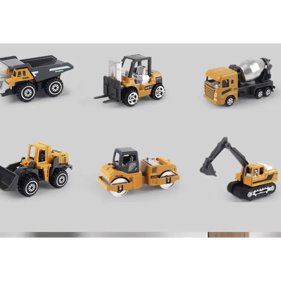 Kit Caminhão e Trator de Brinquedo Construção Amarelo