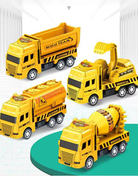 Kit Caminhão de Brinquedo Fricção Construção Amarelo
