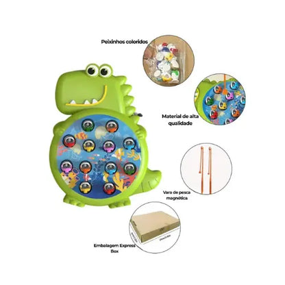 Dinossauro Brinquedo de Pesca Magnética Verde