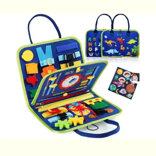 Brinquedo Educativo de Viagem Dinossauro Montessori Azul