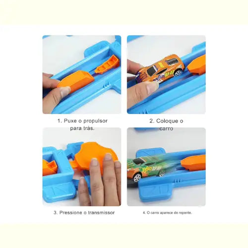 Carrinho de Briquedo Dublê Pista Única Catapulta