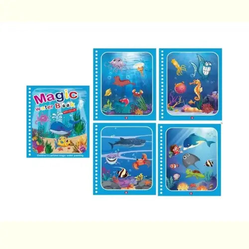 Brinquedo Livro Mágico Montessori Desenho de Água Oceano