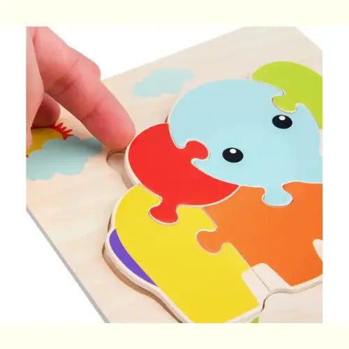 Brinquedo Educativo Quebra-Cabeça Madeira Elefante