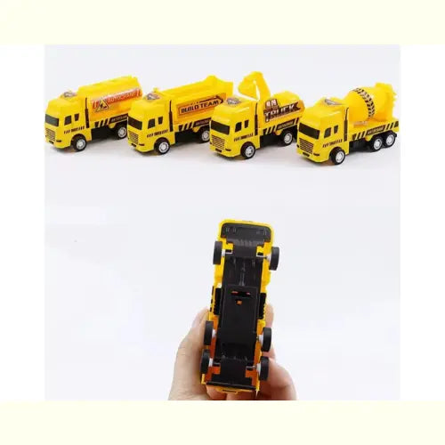 Kit Caminhão de Brinquedo Fricção Construção Amarelo