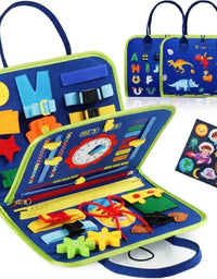 Brinquedo Educativo de Viagem Dinossauro Montessori Azul
