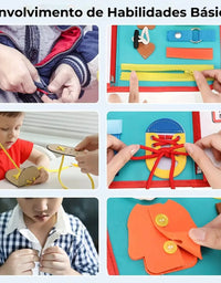 Brinquedo Educativo de Viagem Dinossauro Montessori Azul
