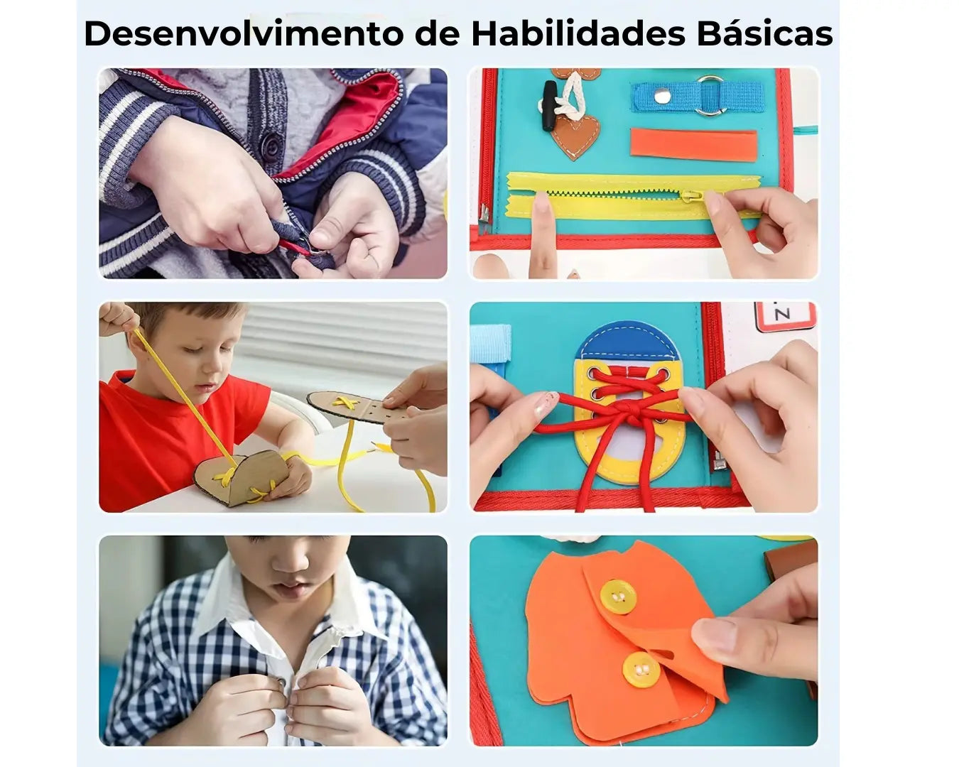 Brinquedo Educativo de Viagem Dinossauro Montessori Azul