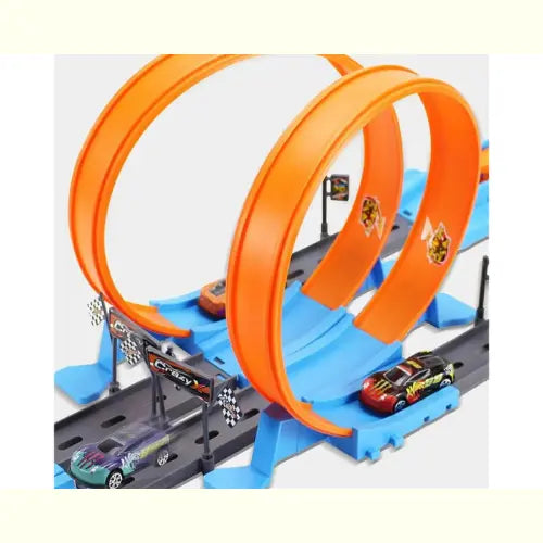 Carrinho de Briquedo Dublê Pista Dupla Catapulta