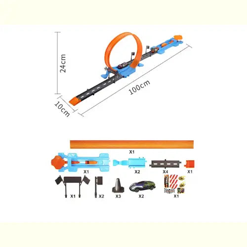 Carrinho de Briquedo Dublê Pista Única Catapulta