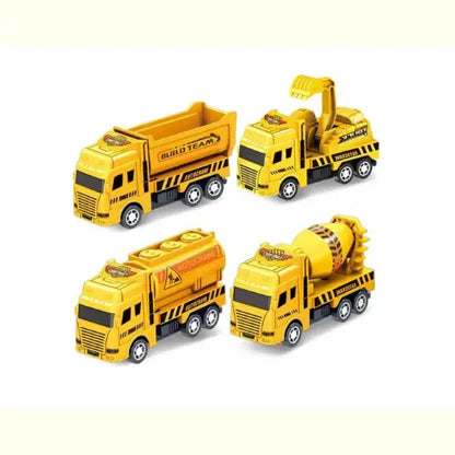 Kit Caminhão de Brinquedo Fricção Construção Amarelo