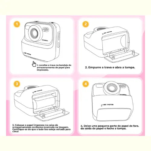 Celular de Brinquedo Câmera Instantânea Rosa