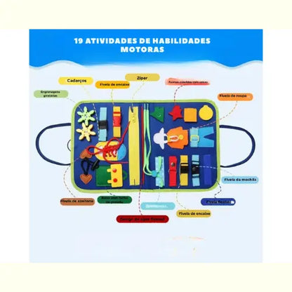 Brinquedo Educativo de Viagem Dinossauro Montessori Azul