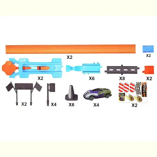 Carrinho de Briquedo Dublê Pista Dupla Catapulta